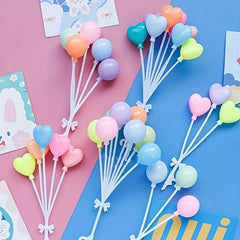 Metallic Balloon Cake Toppers for Parties Mini Decorations