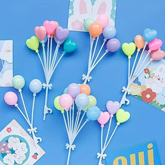 Metallic Balloon Cake Toppers for Parties Mini Decorations