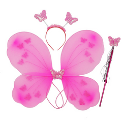 Girls Fairy Princess Costume Set with Wings Headband Magic Wand