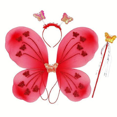 Girls Fairy Princess Costume Set with Wings Headband Magic Wand