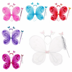 Girls Fairy Princess Costume Set with Wings Headband Magic Wand