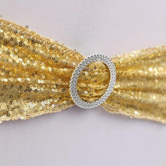 Sequin Chair Sashes Bows Elastic Spandex Wedding Decorative Party Chair Sashes