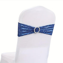 Sequin Chair Sashes Bows Elastic Spandex Wedding Decorative Party Chair Sashes