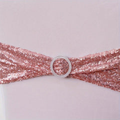 Sequin Chair Sashes Bows Elastic Spandex Wedding Decorative Party Chair Sashes