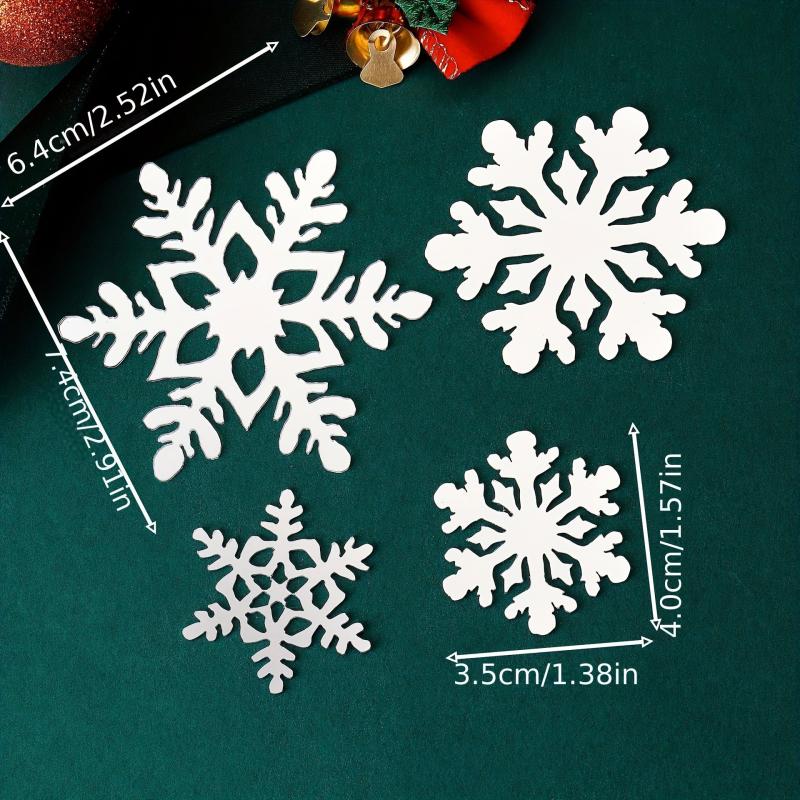 4pcs Christmas Cake Decoration Snowflake Acrylic Cake Topper