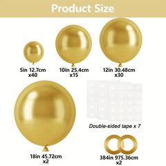 87pcs Golden Latex Balloons for Party Decorations