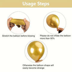 87pcs Golden Latex Balloons for Party Decorations