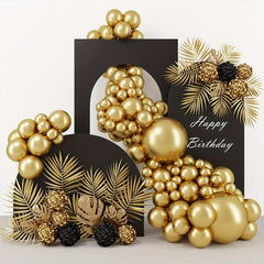 87pcs Golden Latex Balloons for Party Decorations