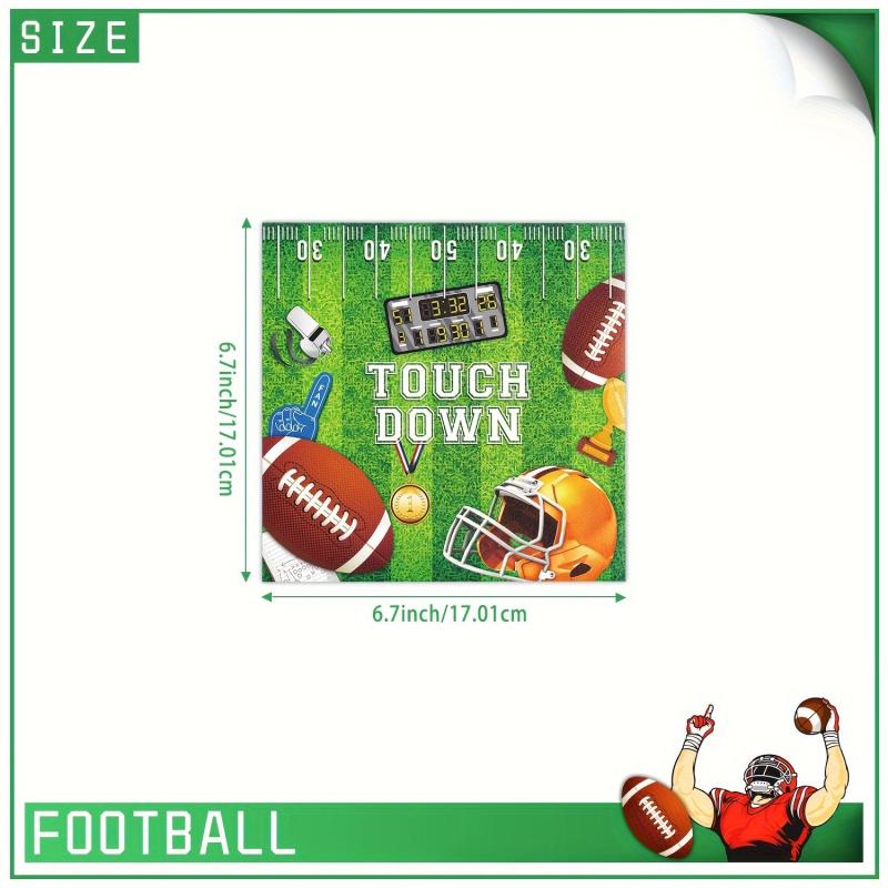 Football Party Supplies Set of 12 - Plates, Napkins, Cups, Table Cloths