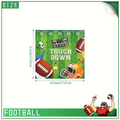 Football Party Supplies Set of 12 - Plates, Napkins, Cups, Table Cloths