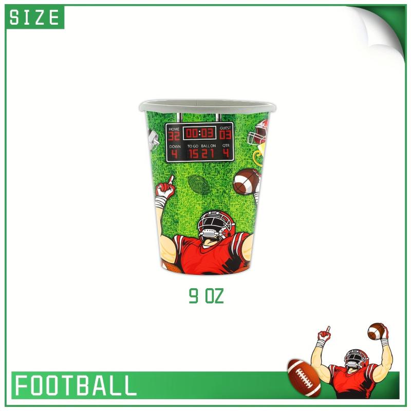 Football Party Supplies Set of 12 - Plates, Napkins, Cups, Table Cloths