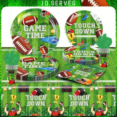 Football Party Supplies Set of 12 - Plates, Napkins, Cups, Table Cloths