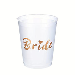 12pcs Bride Cup Team Bride To Be Satin Straw Wedding Decorations