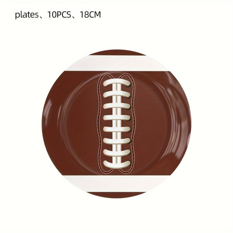 Football Party Supplies Kit - Plates, Napkins, Cups, Table Cloths - Set of 10