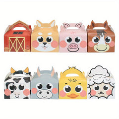 Farm Animal Tote Bag Set with Candy and Cookie Boxes