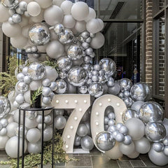 87pcs Silvery Latex Balloons for Parties & Events - 45-72-30-48-25-4-12-7 cm
