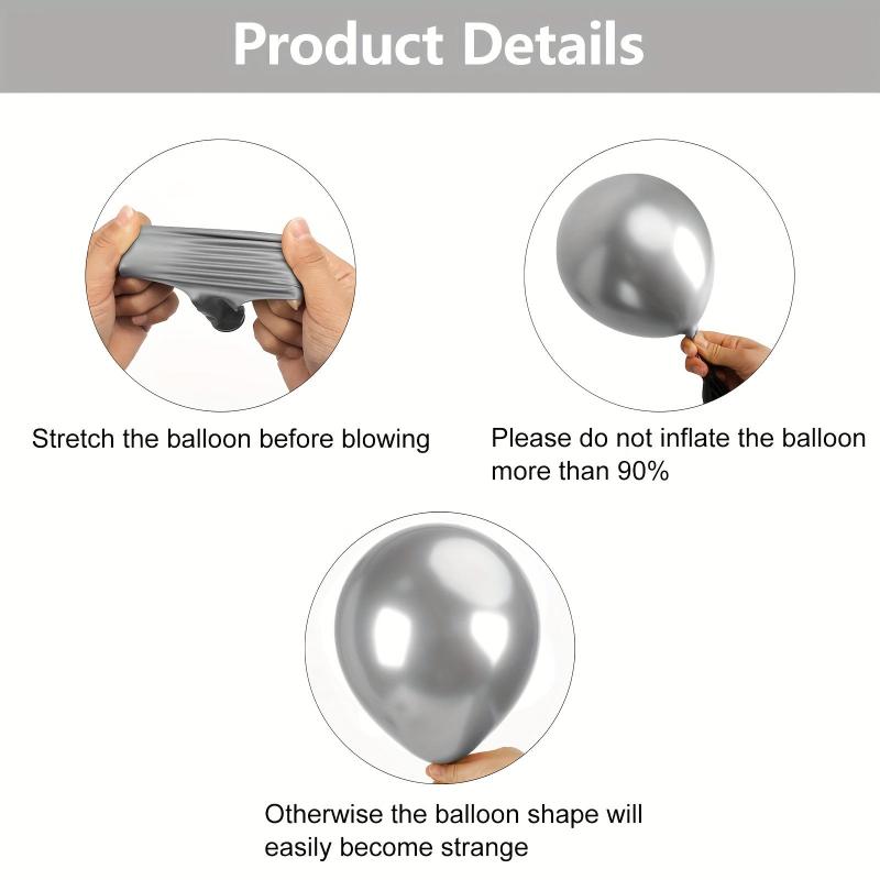87pcs Silvery Latex Balloons for Parties & Events - 45-72-30-48-25-4-12-7 cm