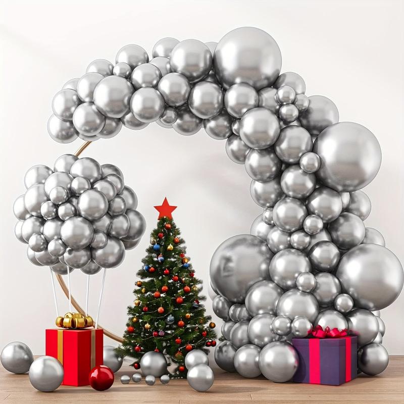 87pcs Silvery Latex Balloons for Parties & Events - 45-72-30-48-25-4-12-7 cm