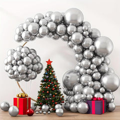 87pcs Silvery Latex Balloons for Parties & Events - 45-72-30-48-25-4-12-7 cm