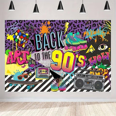 90s Backdrop 3x5ft Retro Hanging Banner Hip Hop Graffiti Wall Decor Photo Prop