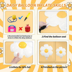Bohemian Daisy Balloon Arch Set - Fashionable Balloon Decor with Daisy Flower