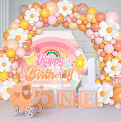 Bohemian Daisy Balloon Arch Set - Fashionable Balloon Decor with Daisy Flower