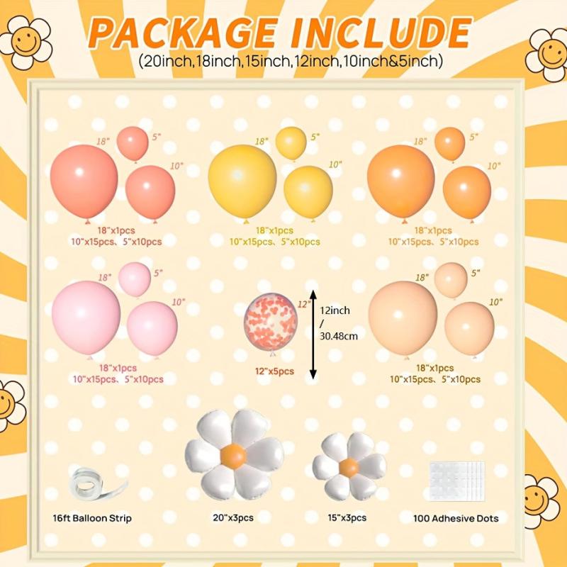 Bohemian Daisy Balloon Arch Set - Fashionable Balloon Decor with Daisy Flower