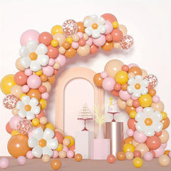 Bohemian Daisy Balloon Arch Set - Fashionable Balloon Decor with Daisy Flower