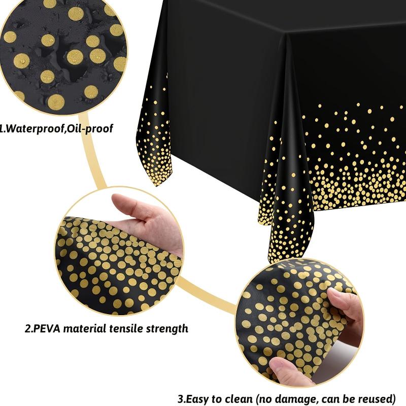 Plastic Tablecloth & Golden Rectangle Tablecloth Party Supplies
