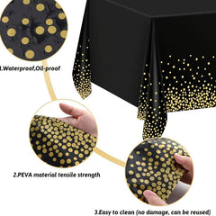 Plastic Tablecloth & Golden Rectangle Tablecloth Party Supplies