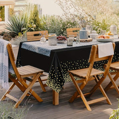 Plastic Tablecloth & Golden Rectangle Tablecloth Party Supplies