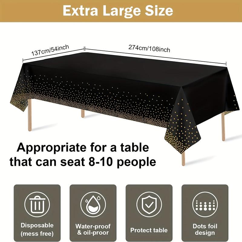 Plastic Tablecloth & Golden Rectangle Tablecloth Party Supplies