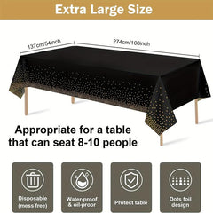 Plastic Tablecloth & Golden Rectangle Tablecloth Party Supplies