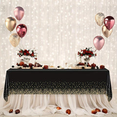 Plastic Tablecloth & Golden Rectangle Tablecloth Party Supplies
