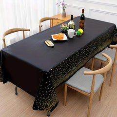 Plastic Tablecloth & Golden Rectangle Tablecloth Party Supplies