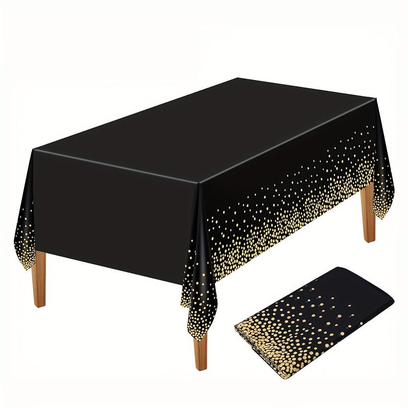 Plastic Tablecloth & Golden Rectangle Tablecloth Party Supplies