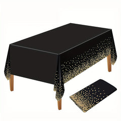 Plastic Tablecloth & Golden Rectangle Tablecloth Party Supplies