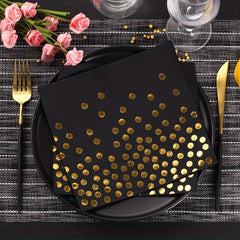 25pcs Gilded Polka Dot Party Napkin Birthday Party Supplies