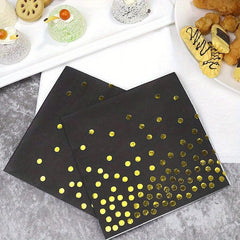 25pcs Gilded Polka Dot Party Napkin Birthday Party Supplies