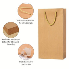 12pcs Stylish Drawstring Gift Bags for Wine and Tumblers - Party Supplies