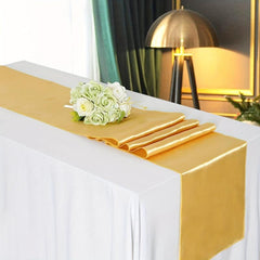 Golden Satin Table Runner 30x274cm Wedding Decor