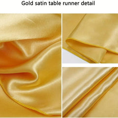 Golden Satin Table Runner 30x274cm Wedding Decor