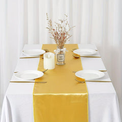 Golden Satin Table Runner 30x274cm Wedding Decor
