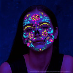 Halloween Of The Dead Fluorescent Funny Death Face Sticker Tattoo Sticker
