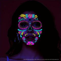 Halloween Of The Dead Fluorescent Funny Death Face Sticker Tattoo Sticker