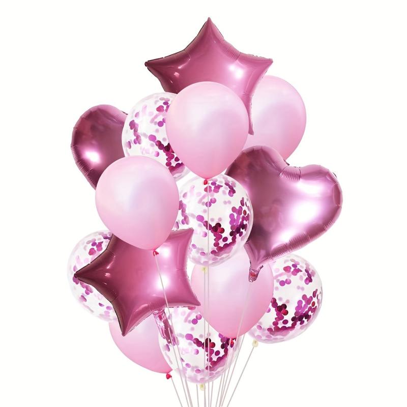 14pcs Wedding Rose Golden Love Balloon Package