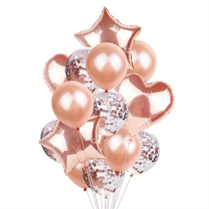 14pcs Wedding Rose Golden Love Balloon Package