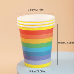8pcs Rainbow Paper Cups Disposable Paper Cups Pride Paper Cups