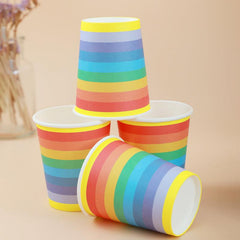 8pcs Rainbow Paper Cups Disposable Paper Cups Pride Paper Cups
