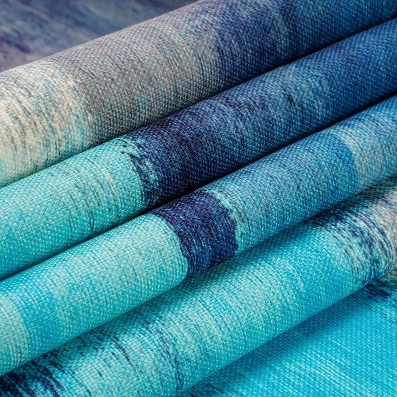 Modern Turquoise and Grey Burlap Table Runner for Dinner Parties Farmhouse Decor